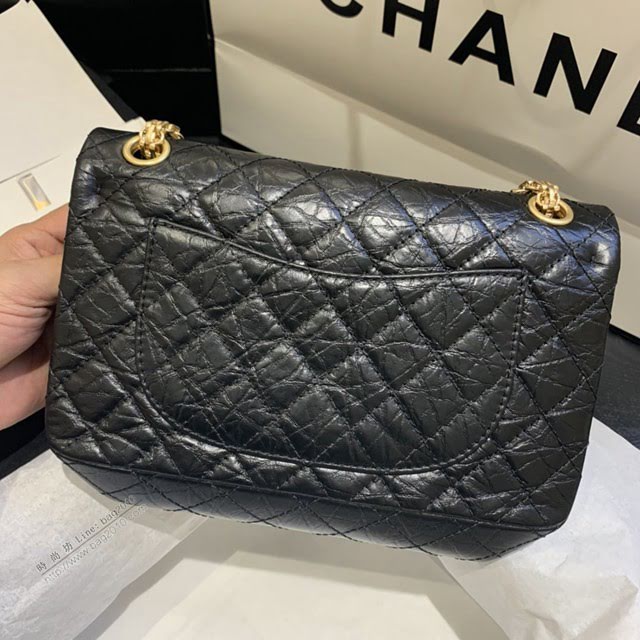Chanel女包 37586# Chanel經典復古大象紋牛皮口蓋鏈包 方扣系列 Chanel鏈條單肩斜挎包  djc3982